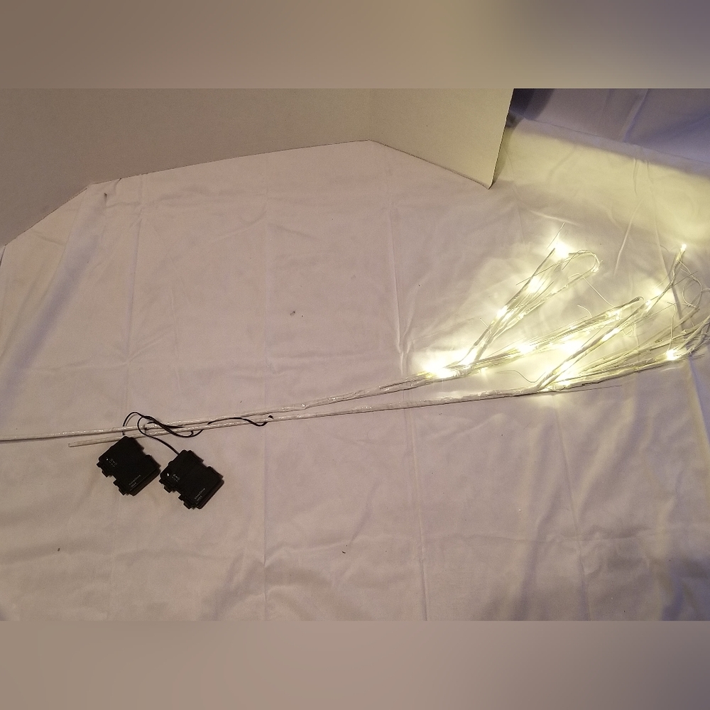 Set of 2 Illuminated White Branch Picks 45" Posable Scott Living